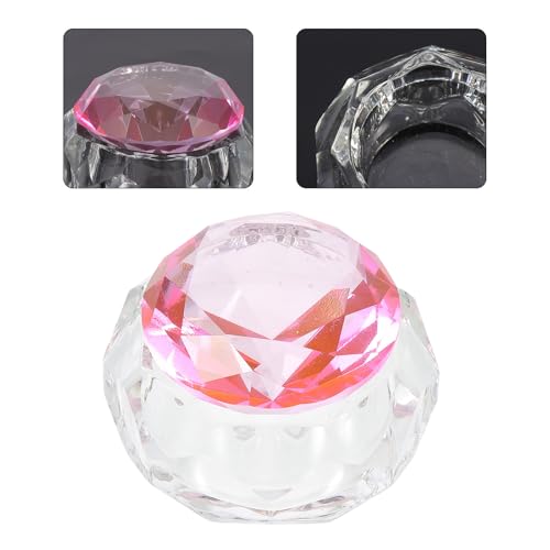 Vaso de cristal para arte de uñas con tapa rosa transparente miniatura 7