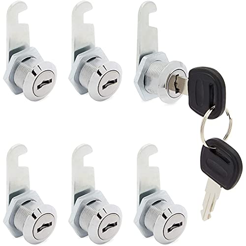 Stockroom Plus Cabinet Cam Locks with Keys, Cylinder Lock for Tool Box (12 19 in, 16 mm, 6 Pack)