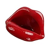 Creative Ceramic Cigarette Ashtrays Fashion Home Decorations Lips ashtrays Christmas Gifts for Men (Red wine)