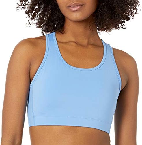 Amazon Essentials Women's Active Sculpt Medium Support Racerback Sports Bra, French Blue, Large