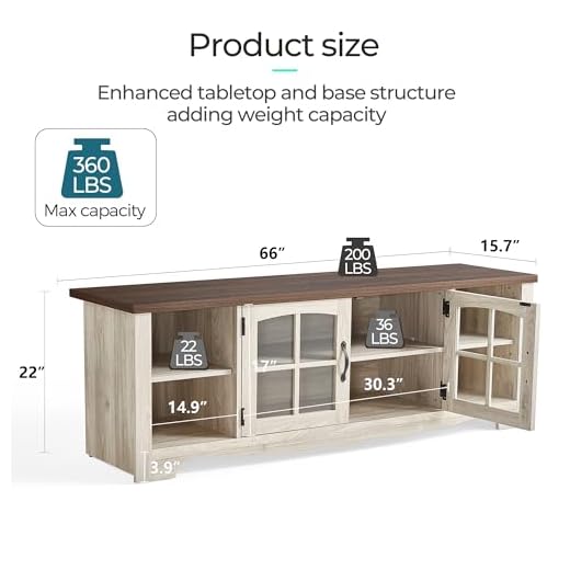 LINSY HOME Modern Farmhouse TV Stand