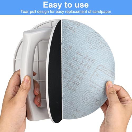 Multifunctional Semi Circular Angle Sanding Sandpaper Tool,Trockenbau Eckenschleifer mit 10 Schleifpapieren,Self Adhesive Handheld Detail Sanders Kit,90° Right Angle Design (180+240+320er Körnung)
