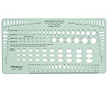 Printtoo Plantilla de diseño de joyería para estimar el peso de los diamantes, plantilla transparente para el dibujo de joyas con recortes redondos, en forma de pera, marquesa, esmeralda y para el.