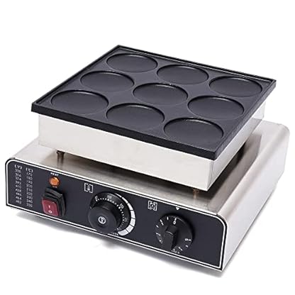 SHZICMY Waffeleisen, Elektrische Pfannkuchen Maker, Edelstahl Waffelmaschine, Antihaftbeschichtete Platten, Niederländisches Pfannkuchen-Waffeleisen, 900W