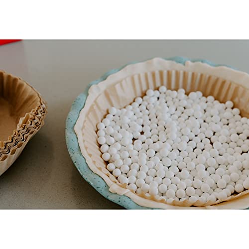 Bakebarn Parchment Paper For Pie Weights And Pans, Plastic Free Packaging, Pre Formed Fit 8,9,10 Inch Dish, Natural Unbleached Food Grade Non-Stick Liners, High Heat Safe, Designed In Usa, 50 Sheets #TOP5