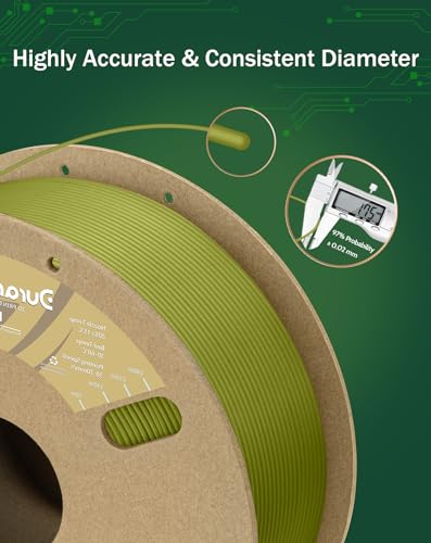 Image of DURAMIC 3D PLA Filament Basic for 3D Printer Neatly Wound Easy Printing | 3D Printing Filament 1.75mm, Dimensional Accuracy + /- 0.02 mm, Fit Most FDM 3D Printers 1KG PLA Brownish Green