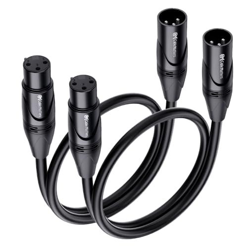 Cable Matters 2-Pack Premium XLR to XLR Cable, Microphone Cable, M-F, 1ft