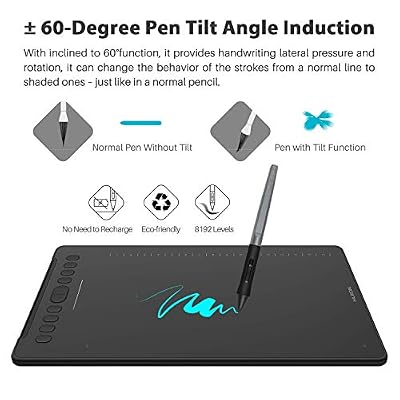 HUION Inspiroy H1161 Graphics Drawing Tablets Android Devices Support with 8192 Pressure Sensitivity Battery-Free Stylus, Pen Tablet for Chromebook, Android, Windows and Mac