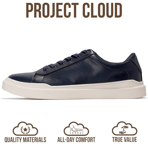 Image of Project Cloud Mens Sneakers - Eco-Crafted Leather Memory Foam Insole Dress Shoes for Men Non Slip Laced-Up Water-Resistant Mens Casual Shoes - Dress Sneakers 2026