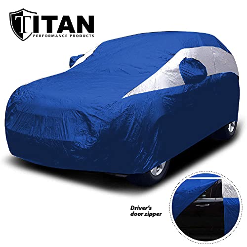 Titan Brilliant Color Poly 210T Car Cover for Mid-Size SUV 188-206". Waterproof, UV Protection, Scratch Resistant, Driver-Side Zippered Opening. Fits Explorer, Grand Cherokee and More. by Titan Performance Products - Image 2