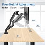 Double Moniteur Arms Mount pour écrans d'ordinateur 17"-32" Deux Moniteurs Armes se tiennent chaque hauteur réglable ressort à gaz tient jusqu'à 4.4 à 19.8lbs,Vesa 75x75/100x100mm, Parfait pour le bureau