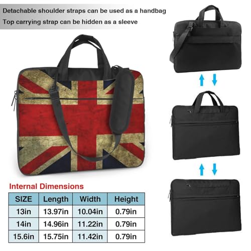 Bolsa para laptop unisex con correa de hombro y diseño de bandera británica 3