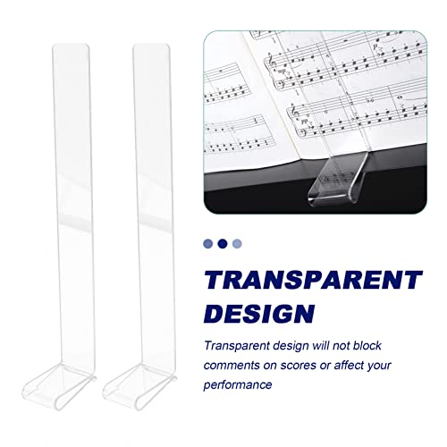 Holibanna 2 stks Muziek Clips Muziek Pagina Houder Clips Clear Acryl Lezen Muziek Pagina Wind Clips voor Muziek - Image 6