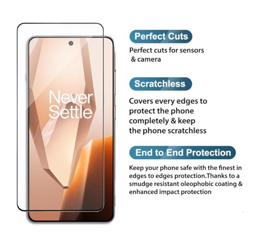 Image of HD Tempered Glass Screen Protector Compatible for OnePlus 13R 5G with Edge to Edge coverage and Easy Installation kit