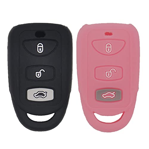 Protégez votre clé Hyundai Kia fissurée grâce à ce lot de 2 étuis silicone souple noir rose