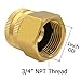 Hooshing 3PCS Brass Garden Hose Adapter Connector 3/4