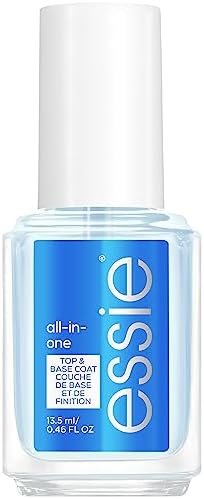 Essie Base/Top Coat all-in-one z olejkiem arganowym, lakierem podkładowym i lakierem wierzchnim, moc i połysk, przezroczysty, 13,5 ml