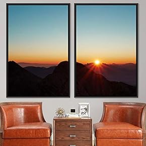 signwin 2 Piece Framed Canvas Wall Art Sunset...