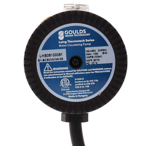 Goulds Pumps E1-BCSNRN1W-06 E Series, Circulating Pump w/Adjustable  Thermostat and Plug (1/2 Sweat) - Amazon.com
