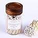 150Pcs 3'' White Matches in a Jar with Striker, Glass Match Holder with Striker, Glass Match Cloche with Striker, Match Bottle with Candles Matches for Fireplace, 150Pcs Long Wooden Safety Matches