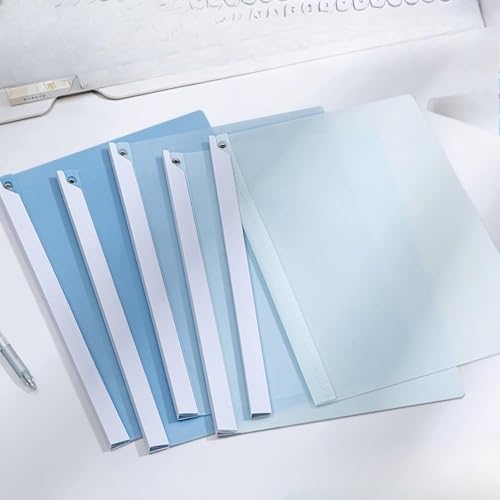 Vinebeautiful固定式ポケットフォルダークリアカラープロテクターケース5パックa4ホルダーロータリーポール ケース大容量 整理収納 保護業務用事務用品レポート、履歴、契約書、試験用紙ホルダー (B)