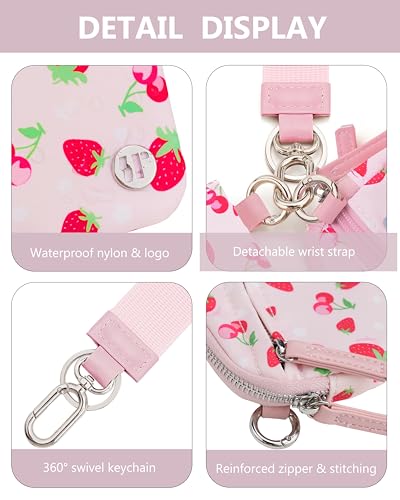 Image of Wallet Wristlet for Women, RFID Wallet Keychain with Dual Pocket | Nylon Wristlet Wallet with Coin Purse, ID Window, Card Holder and Small Wallet Design
