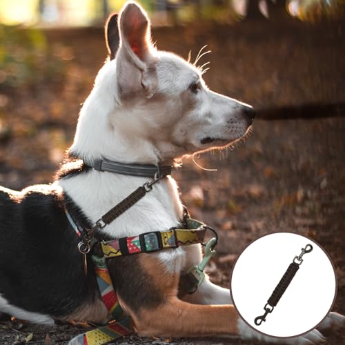 KFHENSOMR 2Stück Halti für Große Hunde Hundehalsband Clips, Halsbänder und Leinenverbinder Handgefertigter Backup-Sicherheitsgurt für Hundegeschirr Halsband Spaziergang und Wandern (Schwarz)