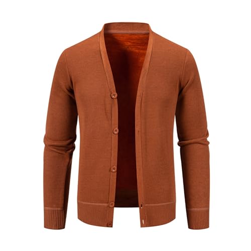 Men's Cardigan Sweater Long Sleeve Casual V Neck Button Down Knitted Sweater with Rib Knit Edge4