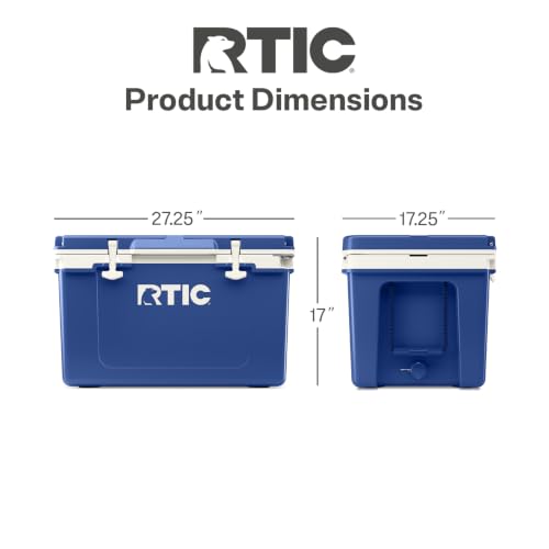 Image of RTIC 52 QT Ultra-Light Hard Cooler | Portable Ice Chest Box for Beach, Drink, Beverage, Camping, Picnic, Fishing, Boat, Barbecue, 30% Lighter Than Rotomolded