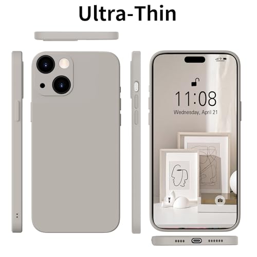 HGH for iPhone 15 Silicone Case with 1 Lanyard,for iPhone 15 Case Slim All-Around Protect with Microfiber Lining Scratch Resistant Phone Case for iPhone 15 6.1 Inch - Image 3
