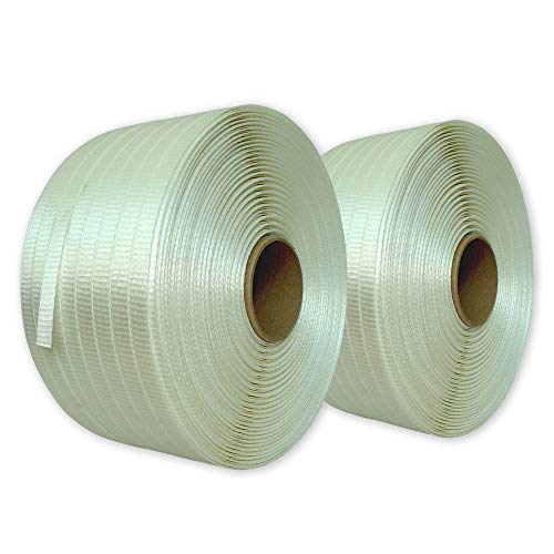 2 x 600 m 19 mm Textilband gewebt, Umreifungsband, Kraftband für Holzbündelgerät Cover