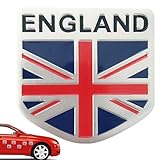 Autocollant drapeau Union Jack chromé | Autocollant de voiture | Badges chromés | Drapeau Angleterre Union Jack | Emblème | Badge graphique pour voiture de course