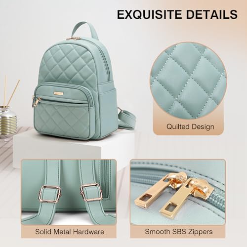 Image of Marvolia Mini Backpack Vegan Leather Small Backpack, Green | Fashion Backpack Purse, For Women, For Travel Work Shopping