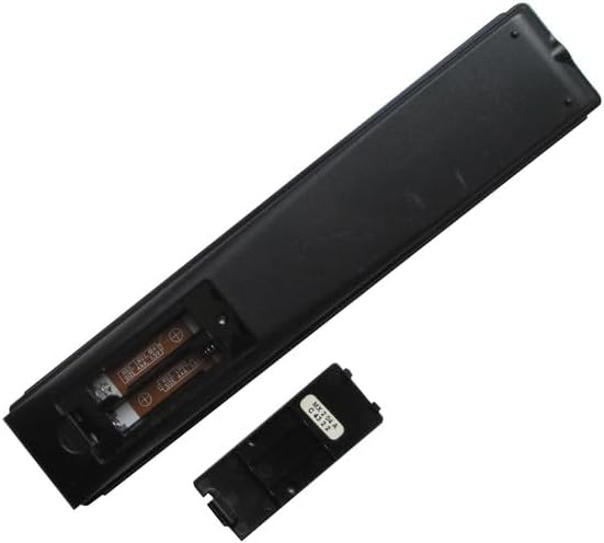 Angled back view of the remote control with the battery cover removed.