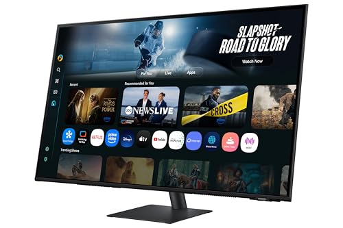 Image of Samsung 43 inch(1.08m) 4K M7 Vision AI Smart Monitor | UHD 3840 x 2160 | Smart TV Experience with AI Picture & Sound|Type-C|Apple AirPlay|Gaming Bar|Remote|Speakers|Wi-Fi|Bluetooth|LS43FM700UWXXL|Black