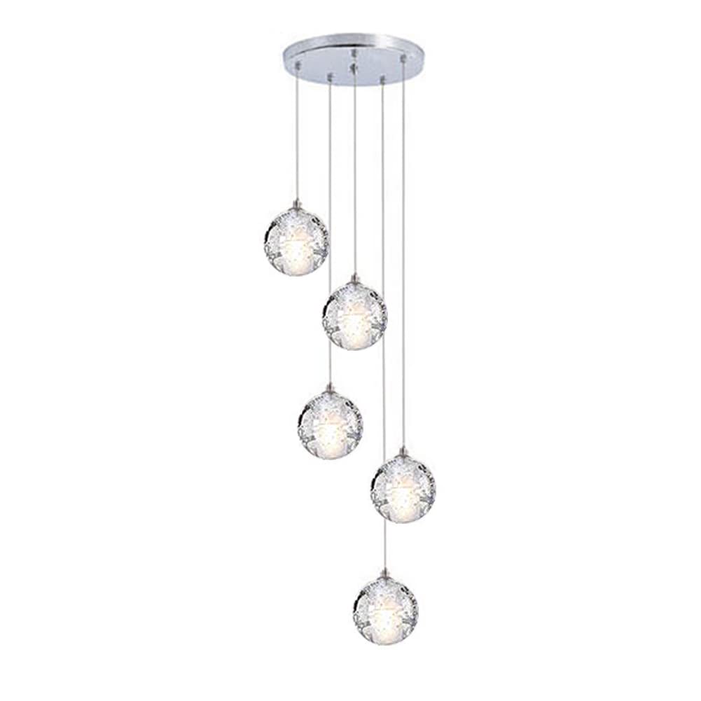 Plafonnier à bulles en cristal pour éclairer un escalier sombre avec hauteur réglable