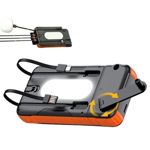Batería impermeable de 20000 mAh con panel solar y manivela