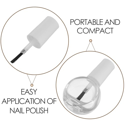 Frascos vacíos de esmalte de uñas de vidrio transparente de 10 ml con pincel integrado 8