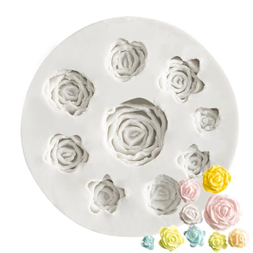 SK 3D Rose Flower Shape Diy Fondant Chocolate Silicone Mold Sugar Decoration Baking Tools
