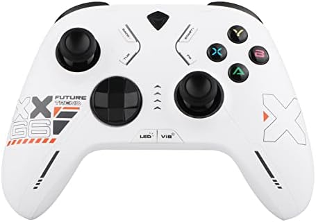 Machenike G6 Tri-mode Switch Controller, USB/Bluetooth 5.0/2.4G, with Programmable Button, Joystick, 6 Axis Gyro, Dual Vibration, Kailh Micro Switches, Switch Remote Gamepad for PC, NS, iOS, Android, TV box (White)