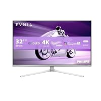 Philips Evnia 32M2N8900AM 32 zoll UHD USB Hub Gaming Monitor, 240Hz, QD-OLED Panel, 0.03msGtG, HDR400 TB, FreeSync Prem.Pro G-Sync, Höhenverstellung,Lautsprecher,(3840x2160 HDMI 2x 2.1 DP1x 1.4)Silber – Ansicht 2