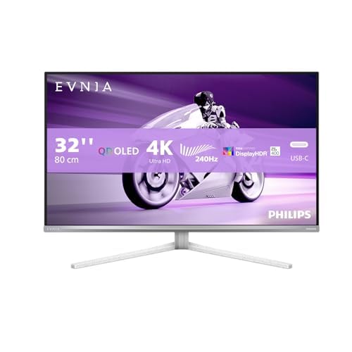 Evnia 32M2N8900AM - Monitor da gioco OLED UHD da 32 pollici, 240 Hz, 0,03 ms, HDR400, FreeSync Prem. Pro, G-Sync comp. (3840x2160, 2x HDMI 2.1, 1x DP 1.4, 1x USB-C (65 W PD), hub USB) bianco - Monitor - Immagine 1
