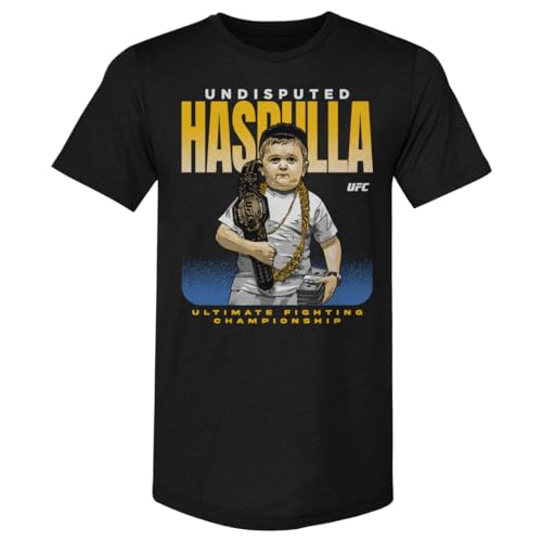 500 LEVEL Hasbulla UFC Mens Premium T-Shirt - Hasbulla Undisputed Pose WHT (Tri Black XX-Large)