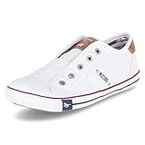 robustes Canvas-Material MUSTANG Damen 1099-401-1 Slip On Sneaker, Weiß (weiß 1), 39 EU