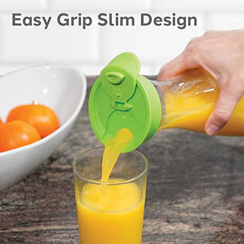 image for OGGI Clear Carafe w/Flip Open Lid - Ideal Juice Bottle, Clear Pitcher 