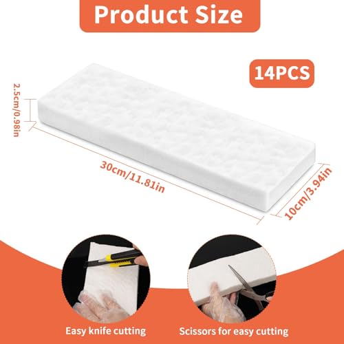 TXXATX 4 Stück Keramikwolle für Bioethanol 300x100x25mm Glaswolle Keramik Wolle Keramische Wolle Kamin Keramikschwamm Ethanol Ceramic Wool für Indoor Gel Tischkamin Bio Ethanol Kaminofen