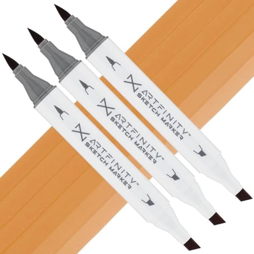 Artfinity Sketch Marker Sets - Set of 3 - Cappuccino YR6-5, Vibrant, Professional, Dye-Based Alcohol Markers for Artists, Drawing, Travel, & More