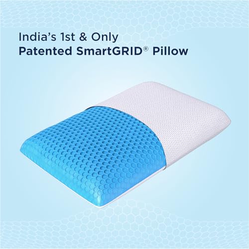 Image of The Sleep Company SmartGRID Hybrid Pillow | Neck & Shoulder Support Sleeping Pillow | Ideal for Stomach and Back Sleepers | 26 x 16 Inches | 4 inch Height | White | Pack of 1