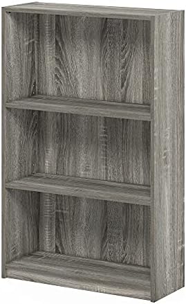 Furinno JAYA Simple Home 3-Tier Adjustable Shelf Bookcase, Blackwood
