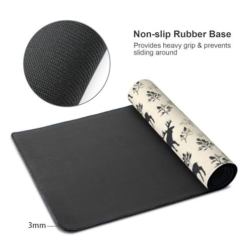 Grand tapis de souris de jeu silhouette d'élan pour clavier PC - 3